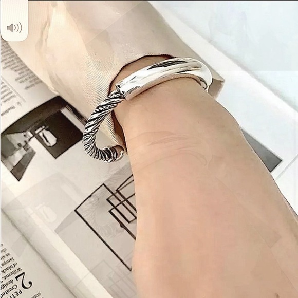 STERLING SILVER CUFF BANGLE BRACELET - Picture 4 of 7